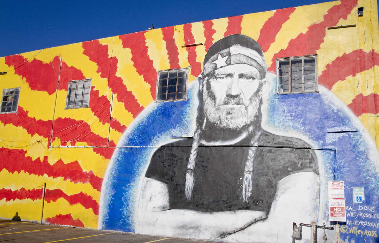 Willie Nelson mural in Austin