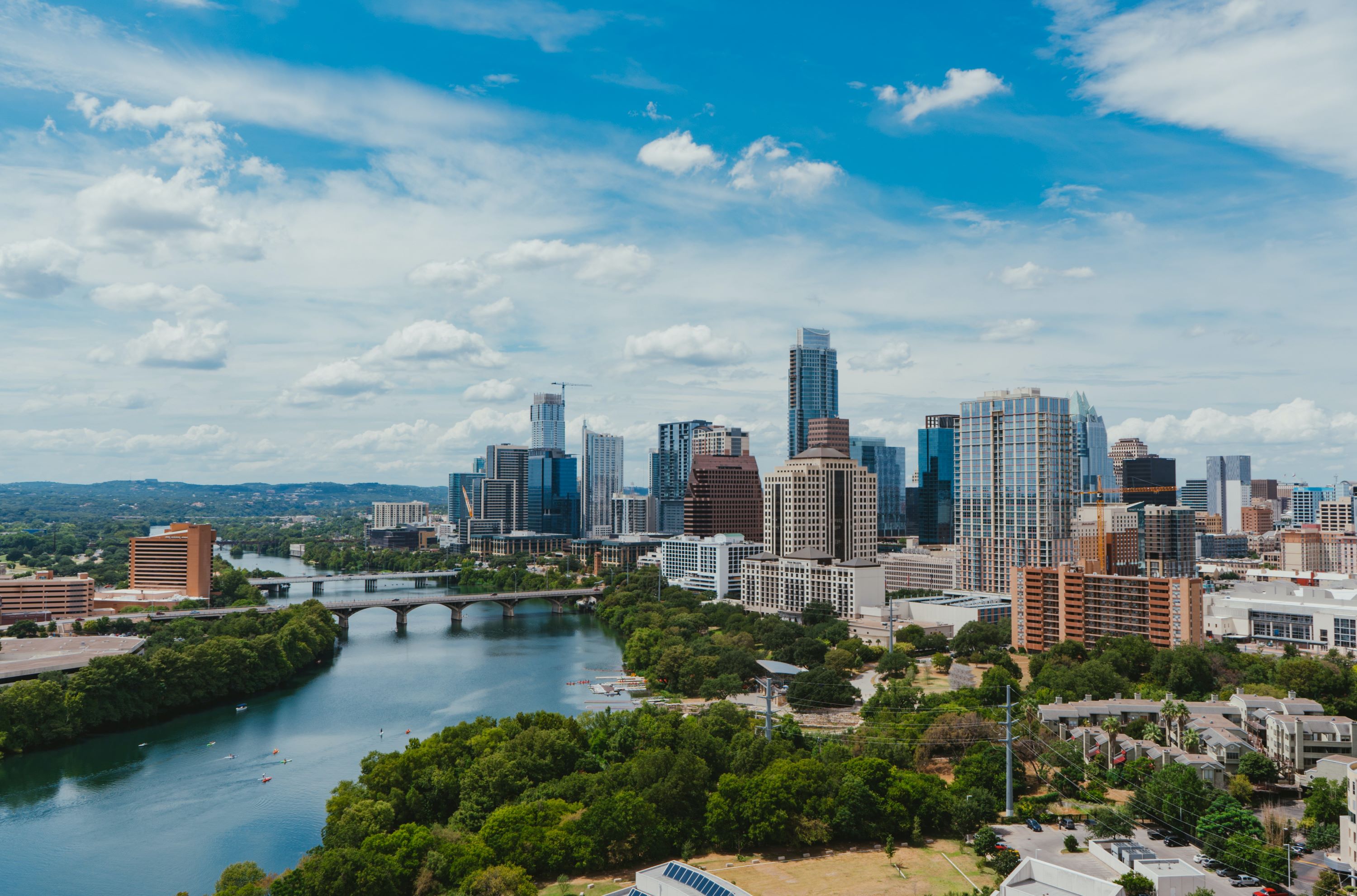 An aerial photo of Austin Texas