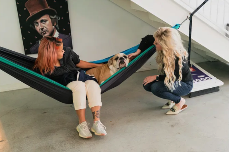First Dollar team members enjoy a pet-friendly office space