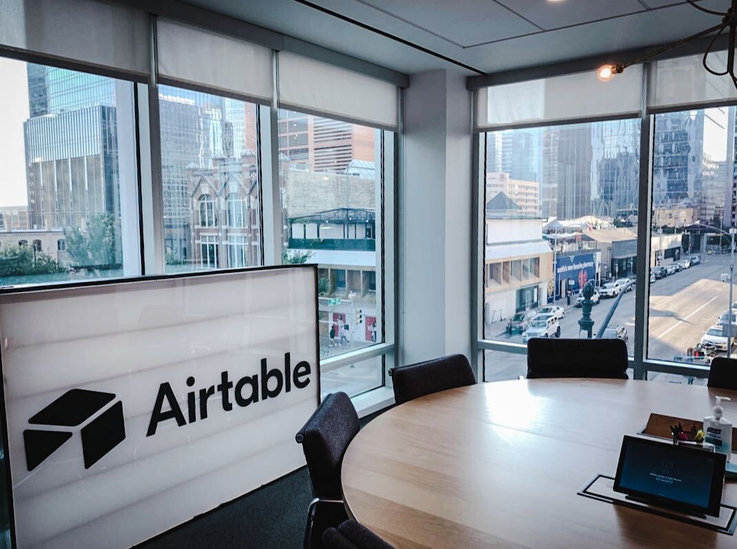 A photo taken from inside Airtable's new Austin office.