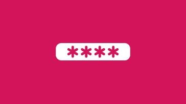 Password asterisks on a pink background