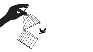 graphic of hand letting bird out of cage