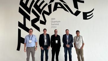 Strangeworks’ leadership team at the IBM Quantum Summit in 2022.