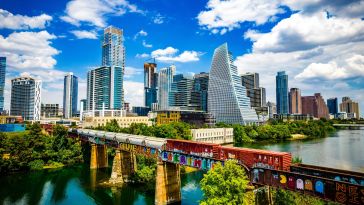 The Austin skyline is pictured.